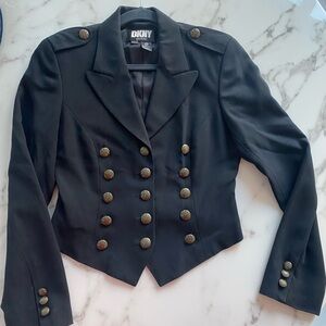 Black DKNY military style black blazer size 6 petite